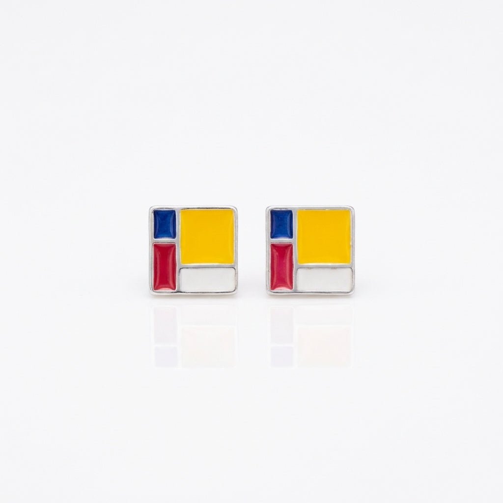 Mondrian Stud Art Earrings