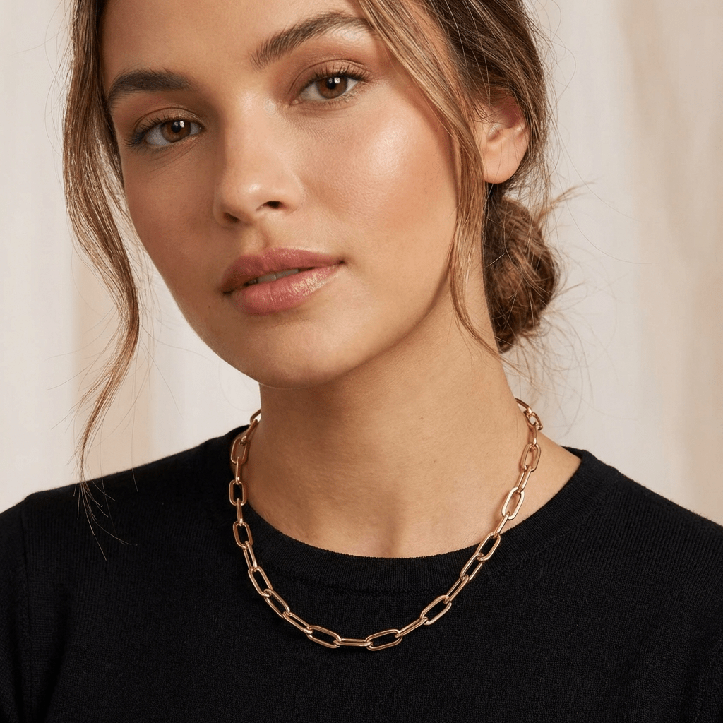 Bold Paperclip Links Necklace