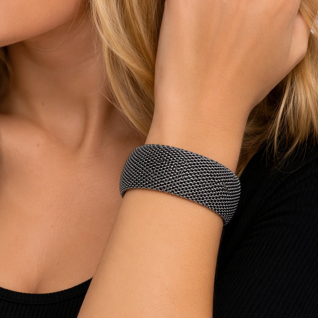 Wide Domed Mesh Bangle