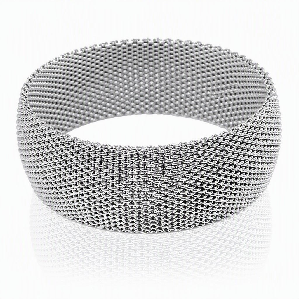 Wide Domed Mesh Bangle