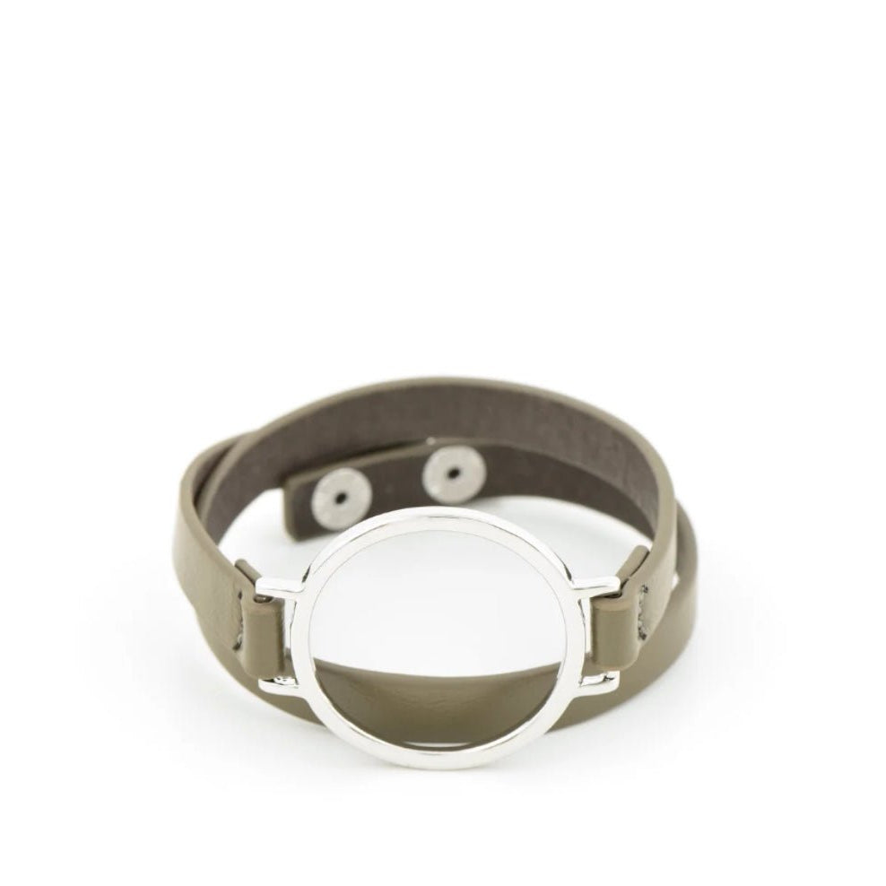 Watch Case Leather Wrap Bracelet