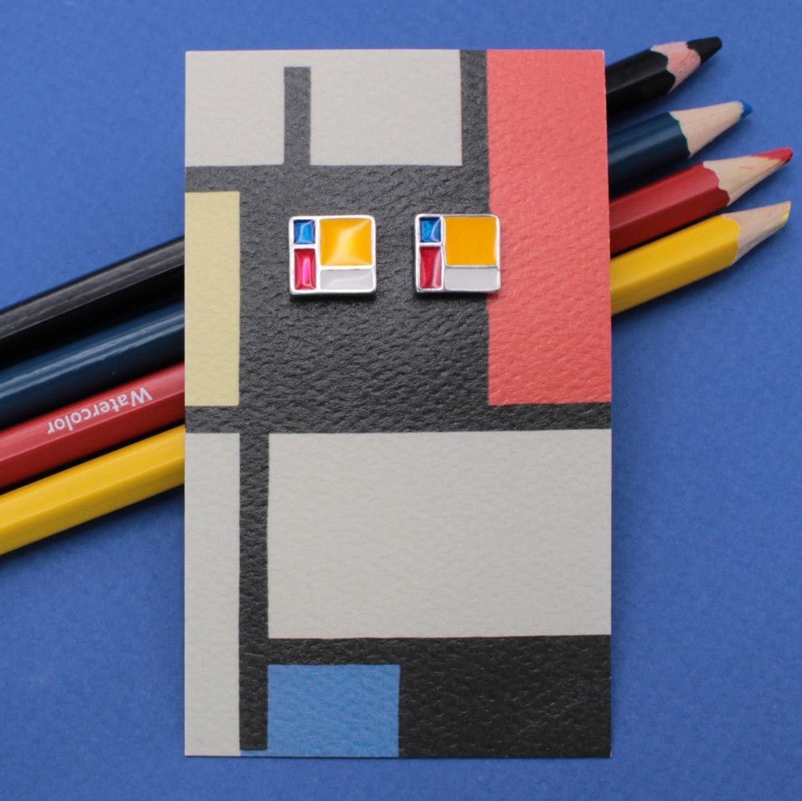Mondrian Stud Art Earrings