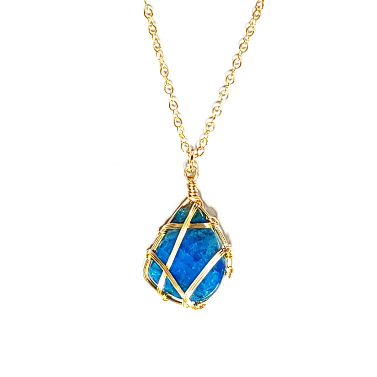 Apatite Striped Pendant Necklace