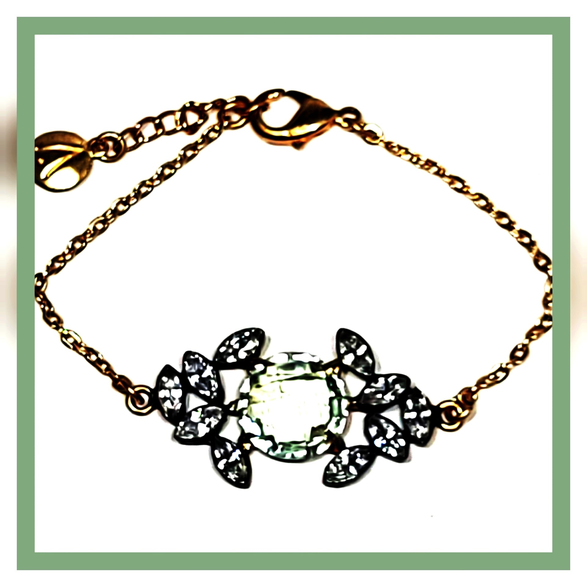 Green Amethyst and Zirconia Bracelet