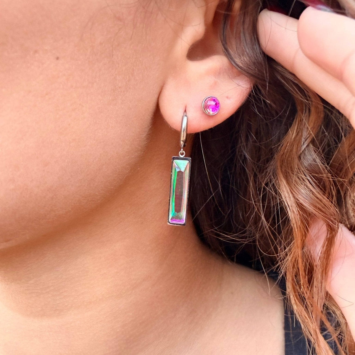 Aurora Crystal Bar Earrings