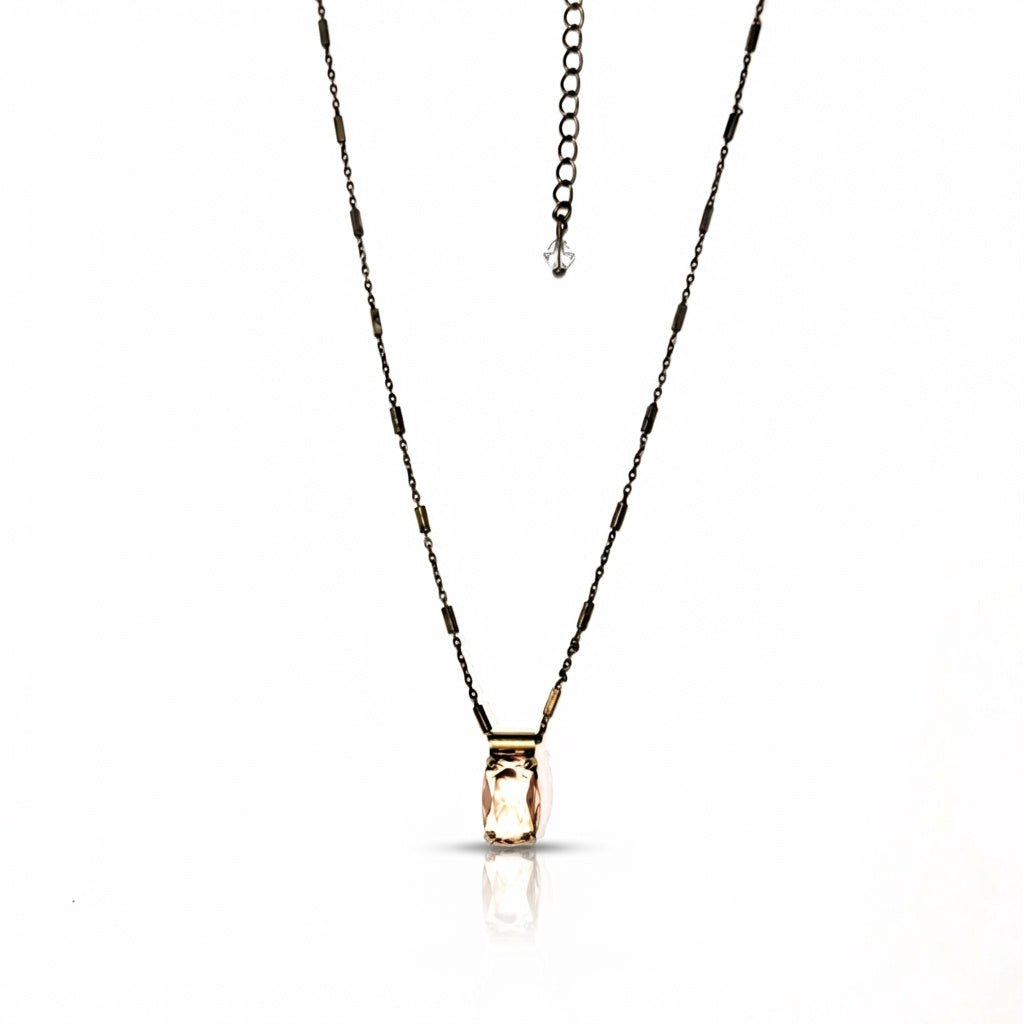 Peach Crystal Pendant Necklace