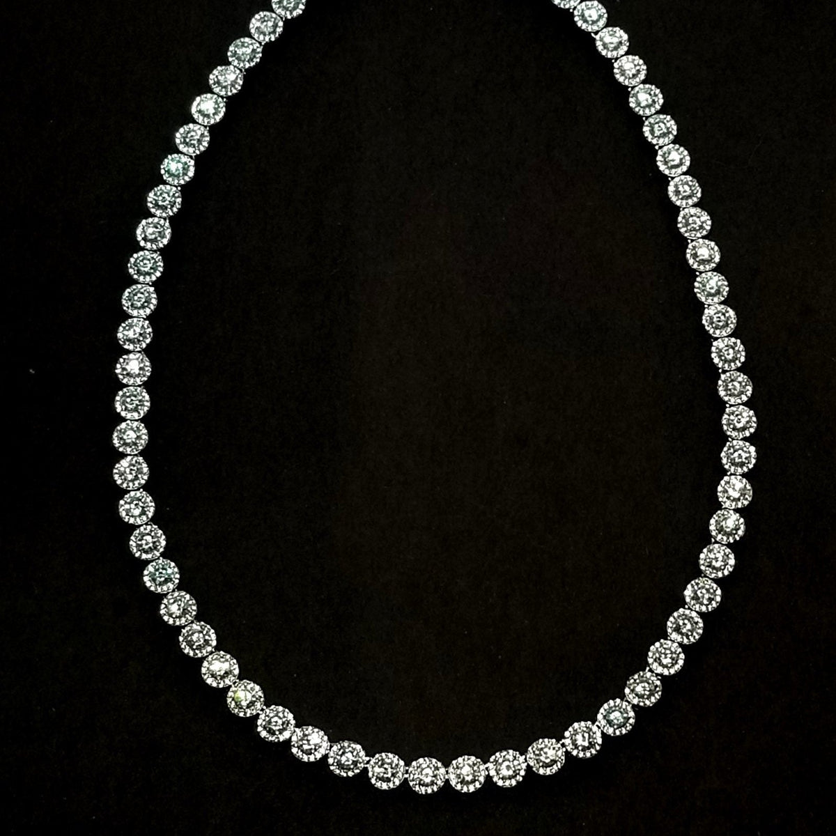 Halo Zirconia Tennis Necklace